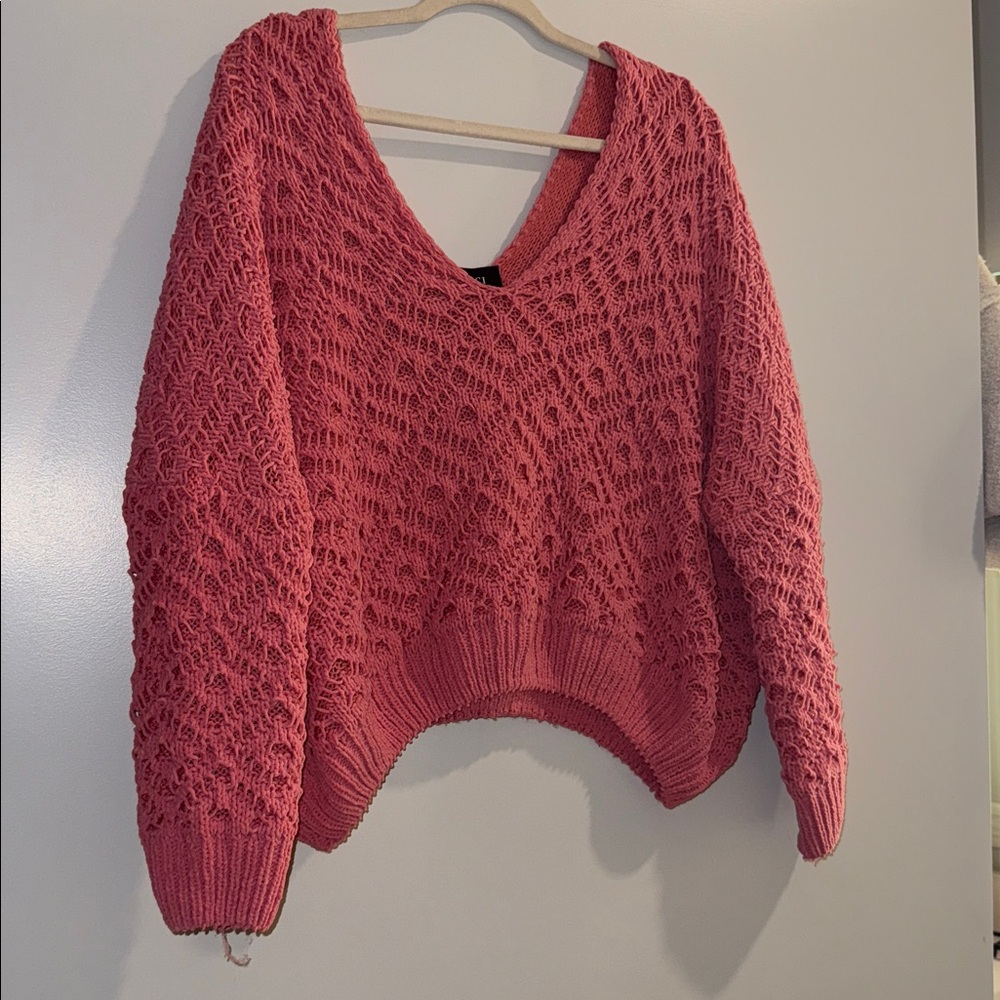 Vici V-Neck Pink Sweater
